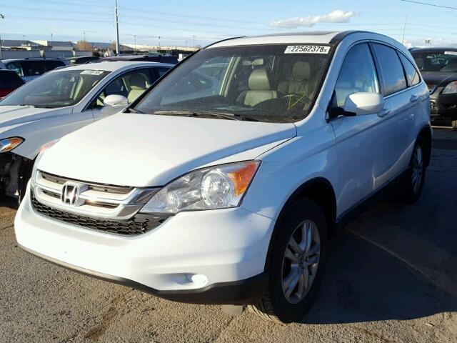 JHLRE4H76BC011428 - 2011 HONDA CR-V EXL WHITE photo 2