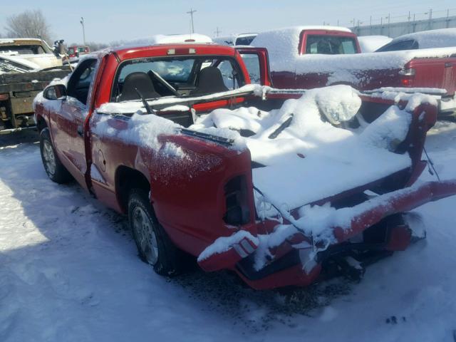 1B7FL36X52S707299 - 2002 DODGE DAKOTA SPO RED photo 3