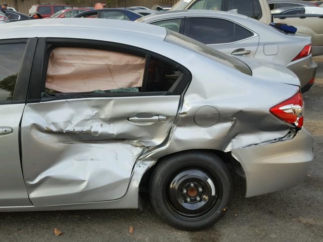 19XFB2F54CE306391 - 2012 HONDA CIVIC LX SILVER photo 9