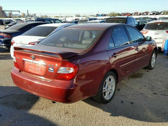JTDBE32KX20055746 - 2002 TOYOTA CAMRY LE წითელი ფოტო 4