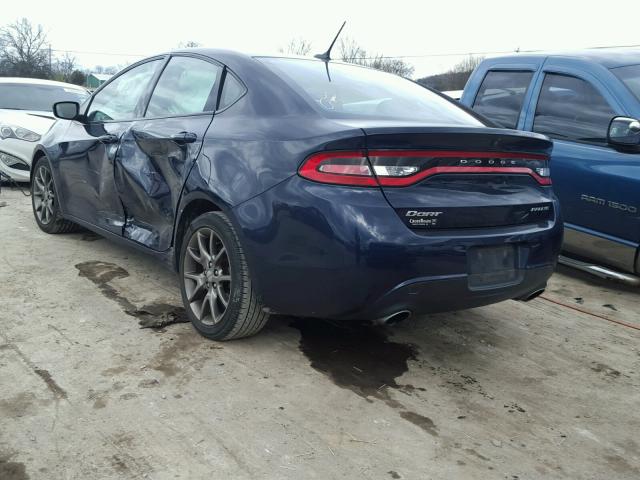 1C3CDFBA0DD340116 - 2013 DODGE DART SXT BLUE photo 3