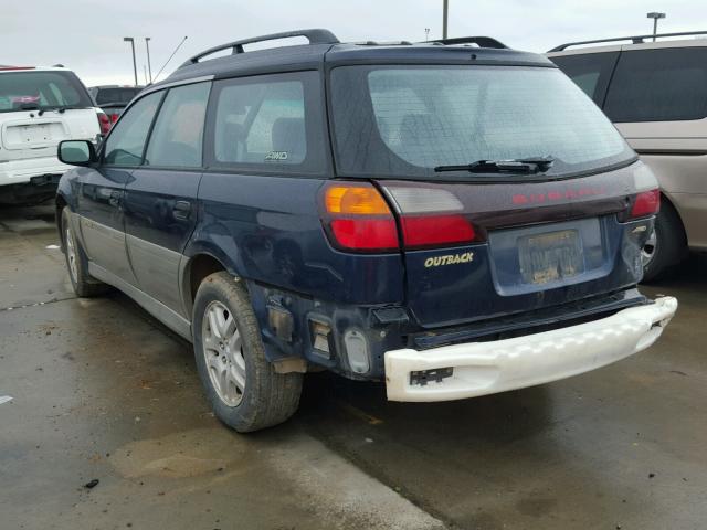 4S3BH6655Y6635750 - 2000 SUBARU LEGACY OUT BLUE photo 3