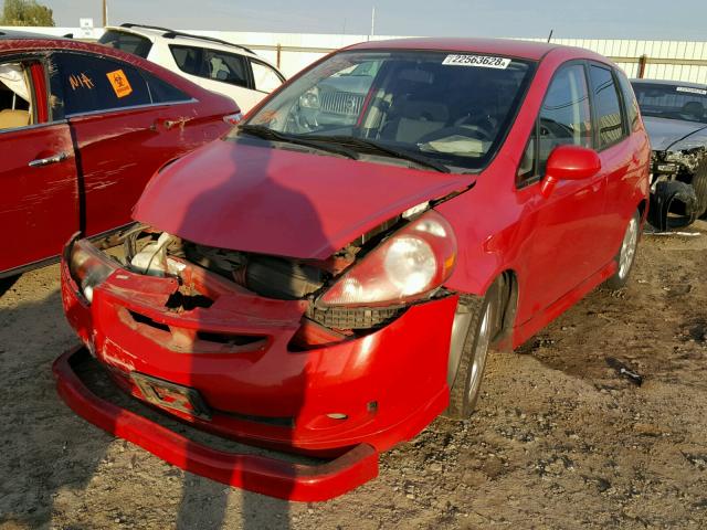 JHMGD38678S045478 - 2008 HONDA FIT SPORT RED photo 2