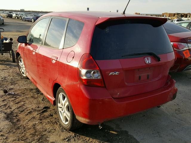 JHMGD38678S045478 - 2008 HONDA FIT SPORT RED photo 3