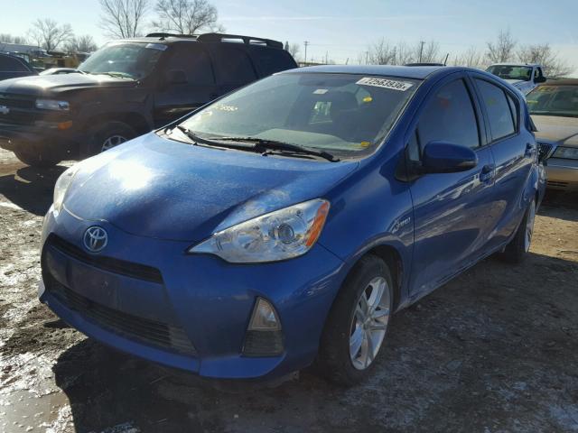 JTDKDTB34D1048350 - 2013 TOYOTA PRIUS C BLUE photo 2