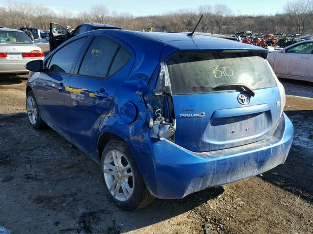 JTDKDTB34D1048350 - 2013 TOYOTA PRIUS C BLUE photo 3