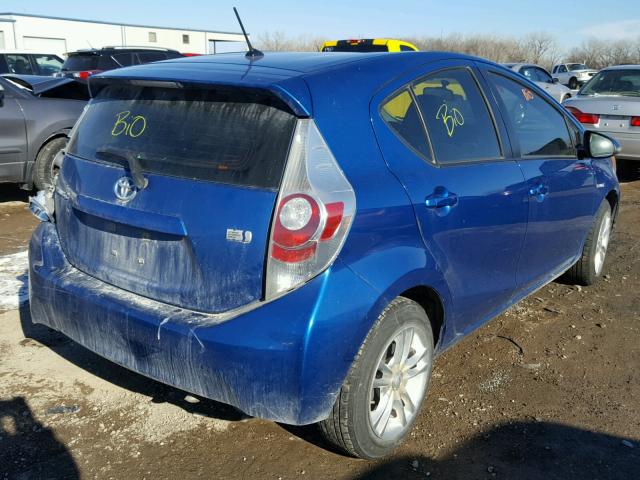 JTDKDTB34D1048350 - 2013 TOYOTA PRIUS C BLUE photo 4