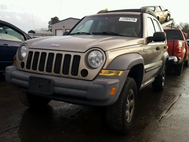 1J4GL48KX5W594887 - 2005 JEEP LIBERTY SP TAN photo 2