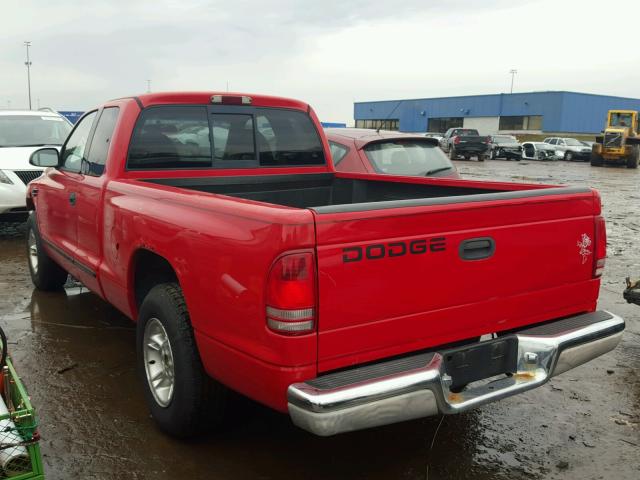 1B7GL22X0XS110525 - 1999 DODGE DAKOTA RED photo 3