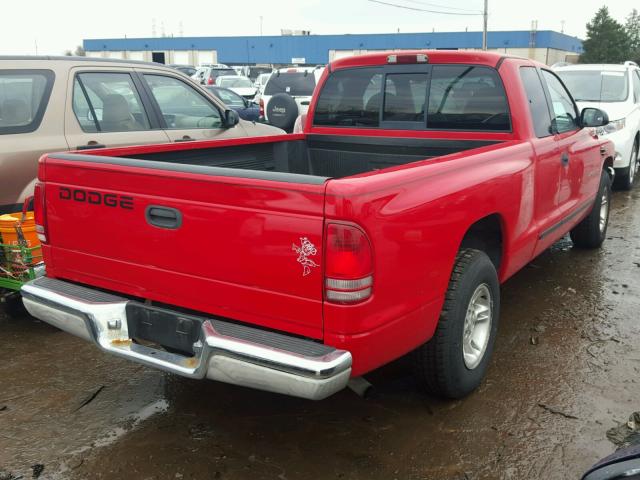 1B7GL22X0XS110525 - 1999 DODGE DAKOTA RED photo 4