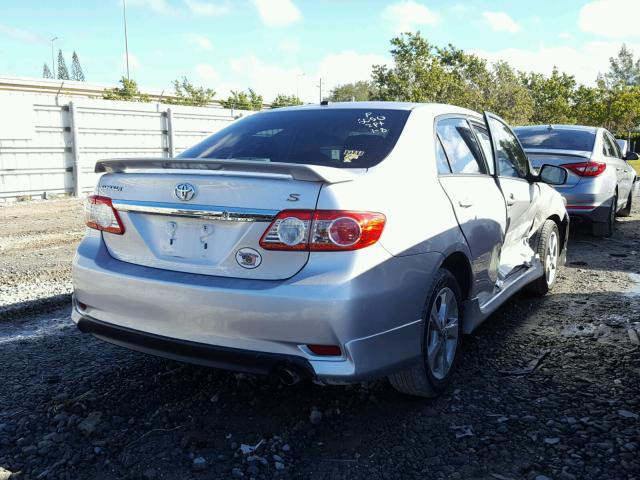 2T1BU4EE9BC666050 - 2011 TOYOTA COROLLA BA SILVER photo 4