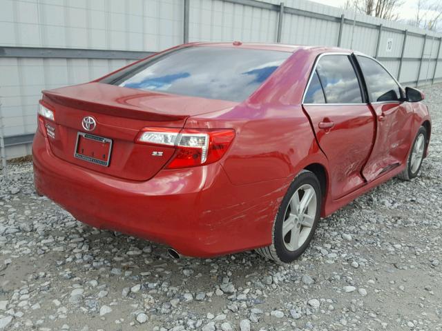 4T1BF1FK6CU533047 - 2012 TOYOTA CAMRY BASE RED photo 4