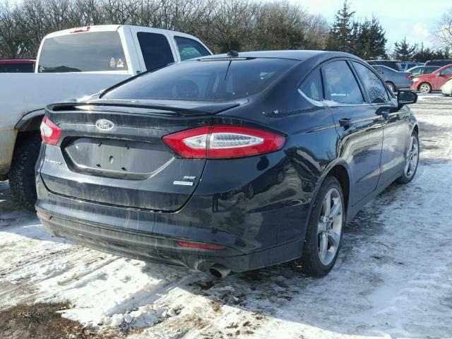 3FA6P0HD0ER114980 - 2014 FORD FUSION SE BLUE photo 4