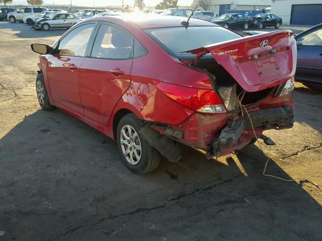 KMHCT4AEXCU252949 - 2012 HYUNDAI ACCENT GLS RED photo 3