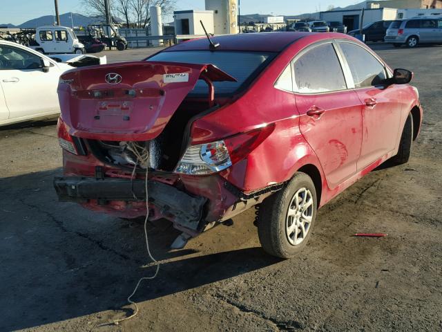 KMHCT4AEXCU252949 - 2012 HYUNDAI ACCENT GLS RED photo 4