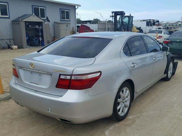 JTHGL46F975001796 - 2007 LEXUS LS 460L SILVER photo 4