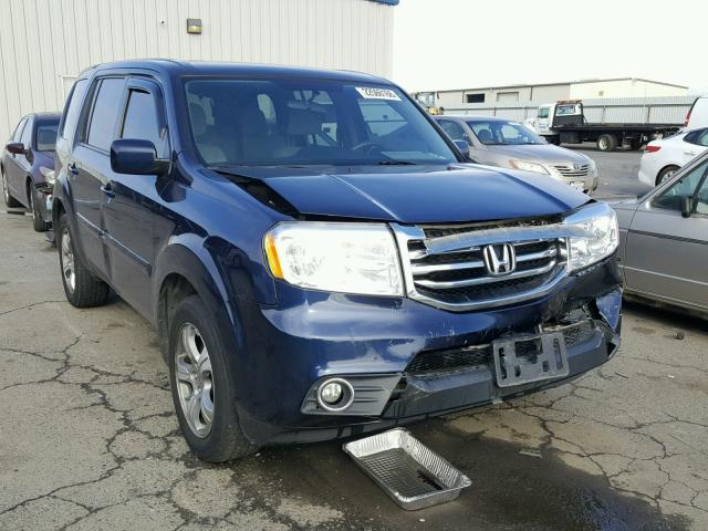 5FNYF4H48EB045759 - 2014 HONDA PILOT EX BLUE photo 1