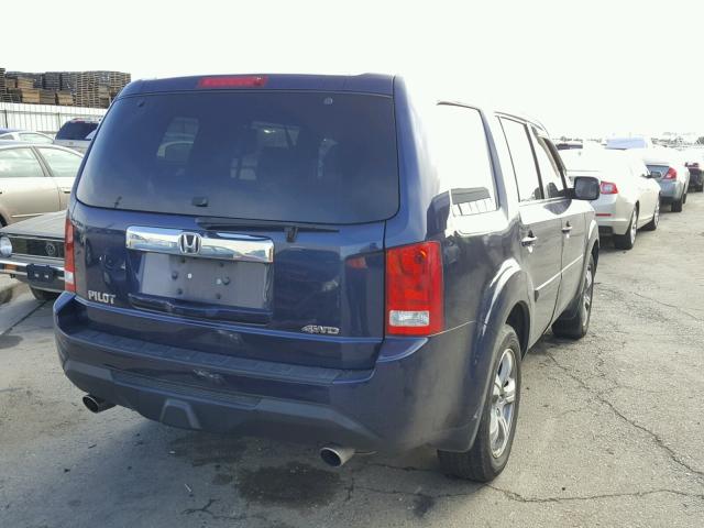 5FNYF4H48EB045759 - 2014 HONDA PILOT EX BLUE photo 4