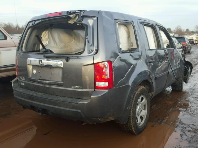 5FNYF4H27BB038523 - 2011 HONDA PILOT LX GRAY photo 4