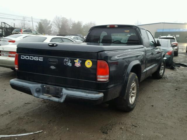 1B7GL22X21S112249 - 2001 DODGE DAKOTA BLACK photo 4