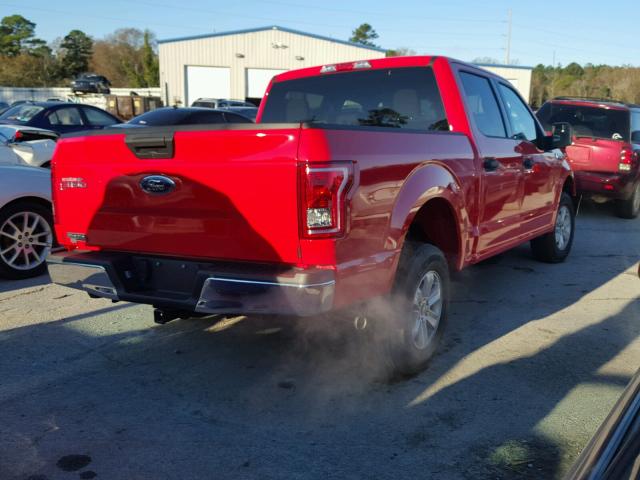 1FTEW1C83HKE32772 - 2017 FORD F150 SUPER RED photo 4