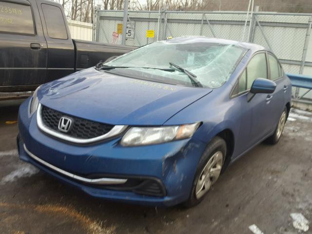 19XFB2F50EE247794 - 2014 HONDA CIVIC LX BLUE photo 2