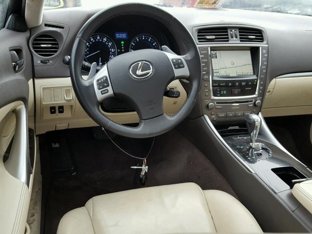 JTHCF5C28B5044791 - 2011 LEXUS IS 250 WHITE photo 9