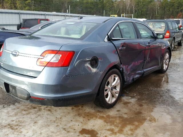 1FAHP2EW8AG151450 - 2010 FORD TAURUS SEL BLUE photo 4