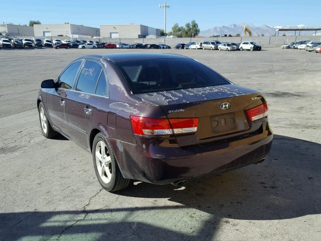 5NPEU46FX6H040272 - 2006 HYUNDAI SONATA GLS MAROON photo 3