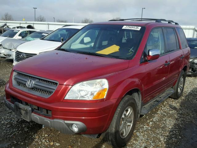 2HKYF18553H524520 - 2003 HONDA PILOT EXL RED photo 2