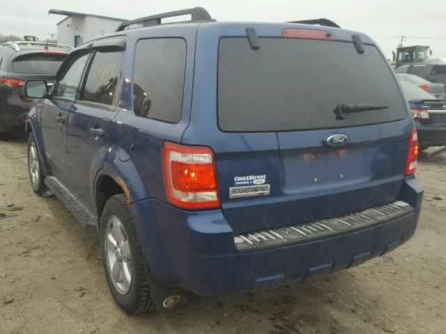 1FMCU03108KB46531 - 2008 FORD ESCAPE XLT BLUE photo 3