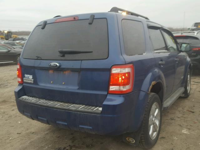 1FMCU03108KB46531 - 2008 FORD ESCAPE XLT BLUE photo 4