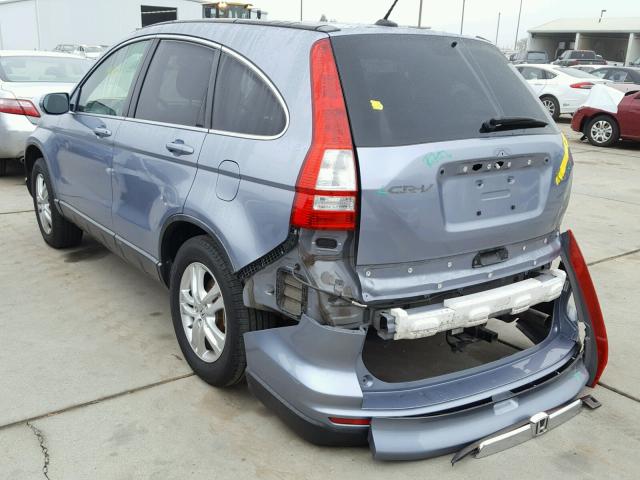 JHLRE4H79BC012203 - 2011 HONDA CR-V EXL BLUE photo 3