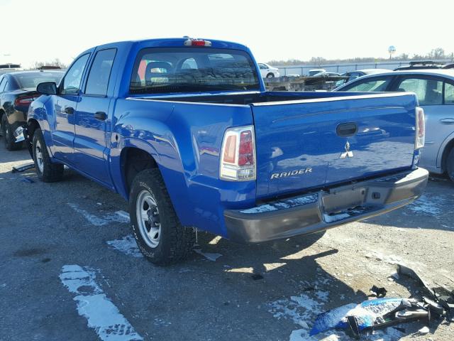 1Z7HC28K77S213509 - 2007 MITSUBISHI RAIDER LS BLUE photo 3