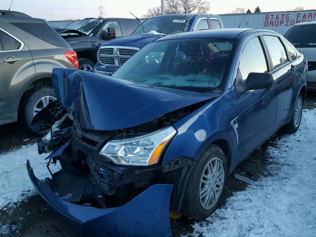 1FAHP35N08W211234 - 2008 FORD FOCUS SE BLUE photo 2