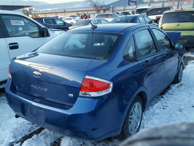 1FAHP35N08W211234 - 2008 FORD FOCUS SE BLUE photo 4