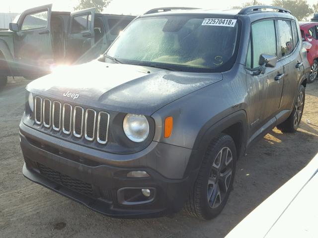 ZACCJABT0GPC52696 - 2016 JEEP RENEGADE L GRAY photo 2