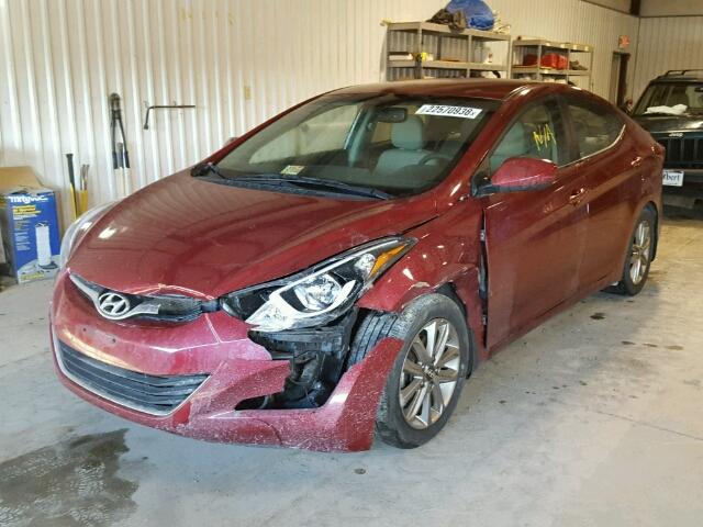 5NPDH4AE2EH469208 - 2014 HYUNDAI ELANTRA SE RED photo 2