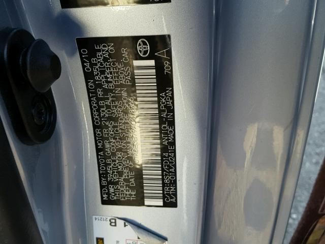 JTKDE3B79A0318966 - 2010 SCION TC BLUE photo 10