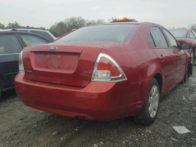 3FAHP06Z97R108458 - 2007 FORD FUSION S RED photo 4