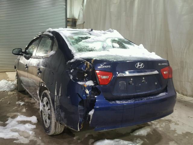 KMHDU4AD6AU156838 - 2010 HYUNDAI ELANTRA BL BLUE photo 3