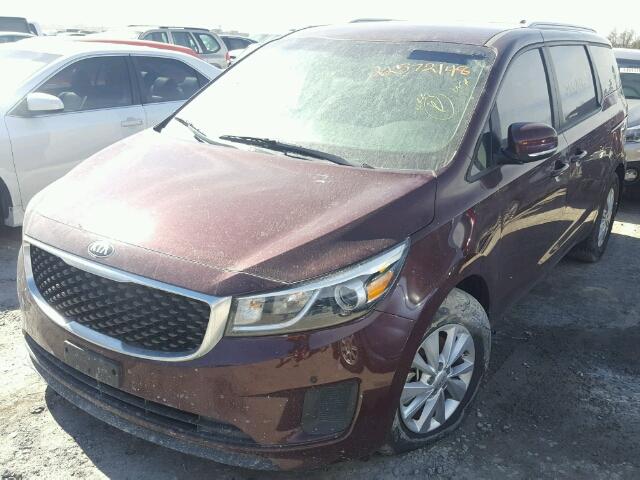 KNDMB5C10H6318268 - 2017 KIA SEDONA LX PURPLE photo 2