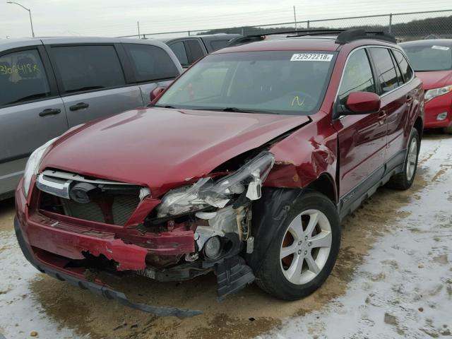 4S4BRCGC7D3263666 - 2013 SUBARU OUTBACK 2. MAROON photo 2