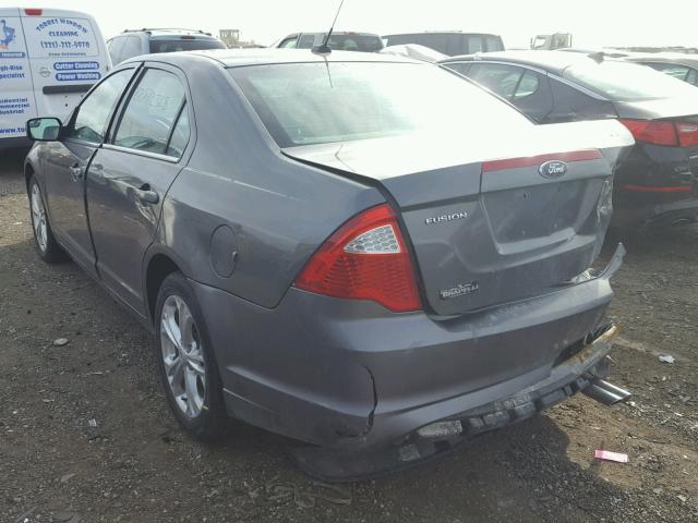 3FAHP0HA5CR401369 - 2012 FORD FUSION SE GRAY photo 3