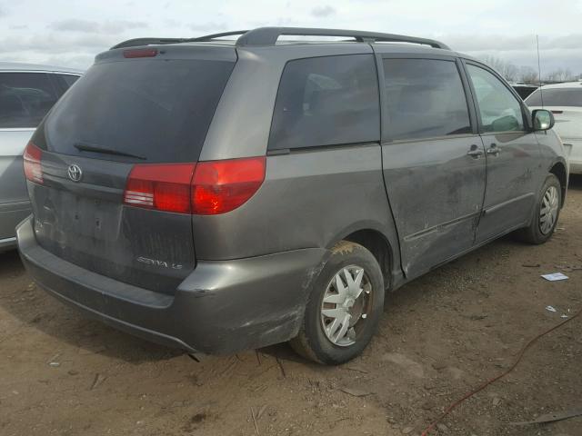 5TDZA23C54S018146 - 2004 TOYOTA SIENNA CE GRAY photo 4