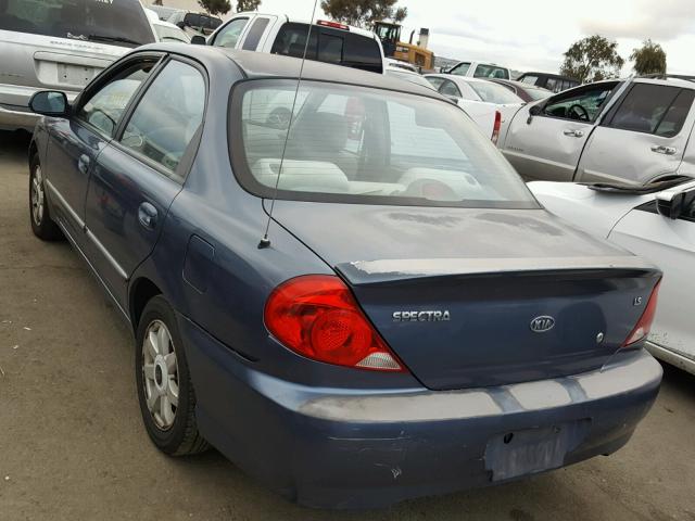 KNAFB121935293773 - 2003 KIA SPECTRA BA BLUE photo 3