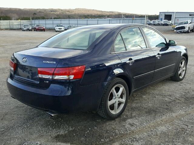 5NPEU46F96H011751 - 2006 HYUNDAI SONATA GLS BLUE photo 4