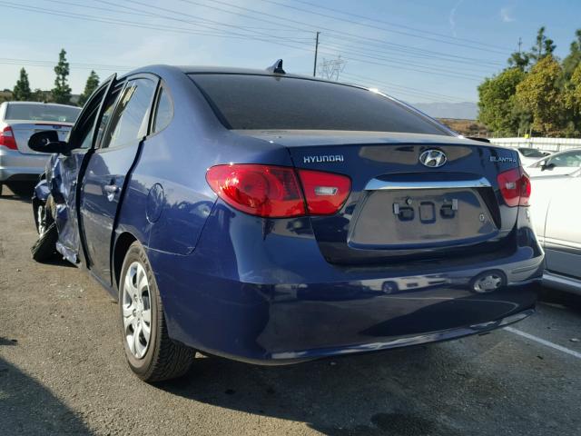 KMHDU4ADXAU879947 - 2010 HYUNDAI ELANTRA BL BLUE photo 3