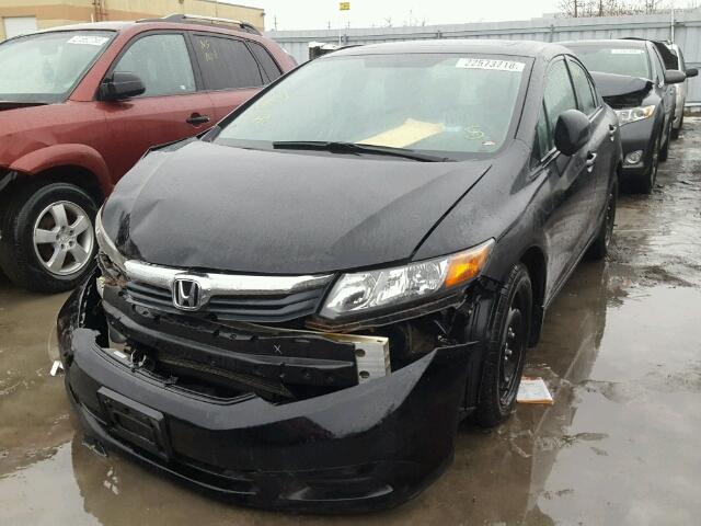 2HGFB2F51CH112892 - 2012 HONDA CIVIC LX BLACK photo 2