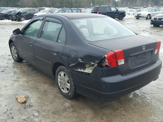 2HGES16515H625830 - 2005 HONDA CIVIC LX BLACK photo 3